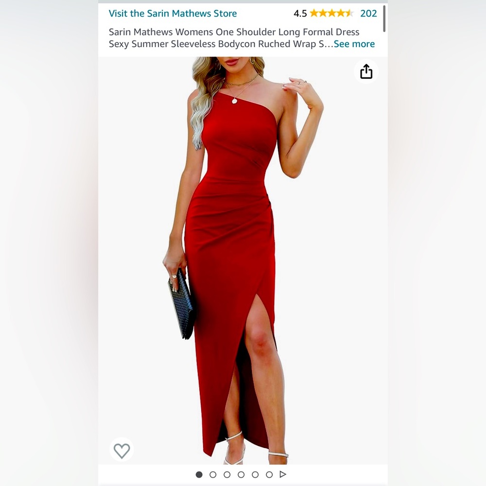 Red one shoulder dress